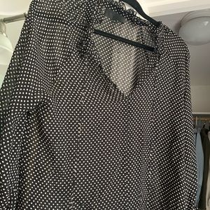 Nili Lotan polka dot top silk chiffon